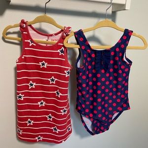 Baby girls patriotic bundle - dress & bathing suit